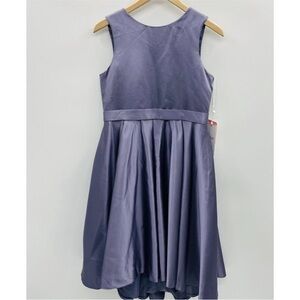 JJ's House Girls Size 16 A-line Scoop Asymmetrical Satin Junior Bridesmaid Dress